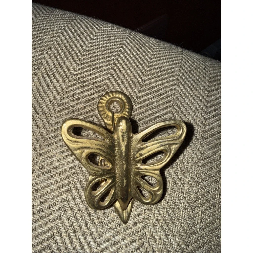 Vintage Brass Butterfly Paper Clip 3.5